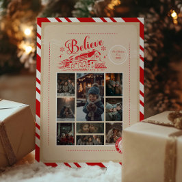 Cartão De Festividades Bilhete de Natal Polar Express de 9 Fotos