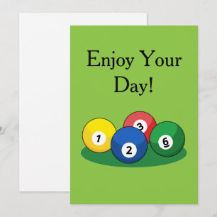 Cartão De Festividades Billiard Piscina Snooker Balls Personaliza