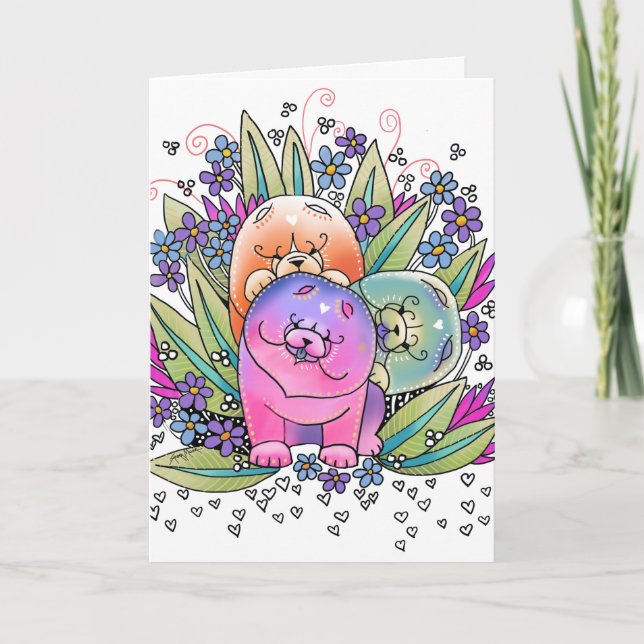 Cartão De Festividades BINDI PLAYDATE Chow Artcards (Frente)