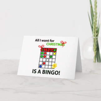 Cartão De Festividades BINGO, quero um bingo de Natal