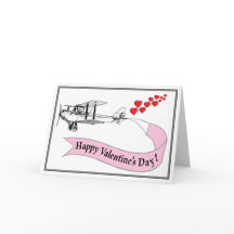 Biplane Valentine Card