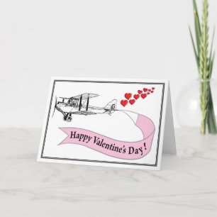 Cartão De Festividades Biplane Valentine Card