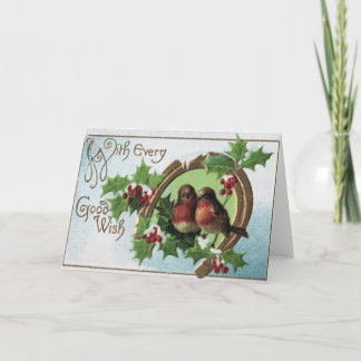 Cartão De Festividades Birds Christmas Card