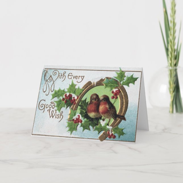 Cartão De Festividades Birds Christmas Card (Frente)