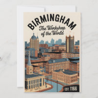 Birmingham Inglaterra Paisagem Urbana Retro Viagem