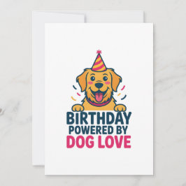 Cartão De Festividades Birthday Powered by Dog Love Illustration