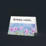 Cartão De Festividades Birthday wishes flower card<br><div class="desc">Beautiful flower card for birthday wishes. Inside text reads "may your new year bring growth, beauty, and life."</div>