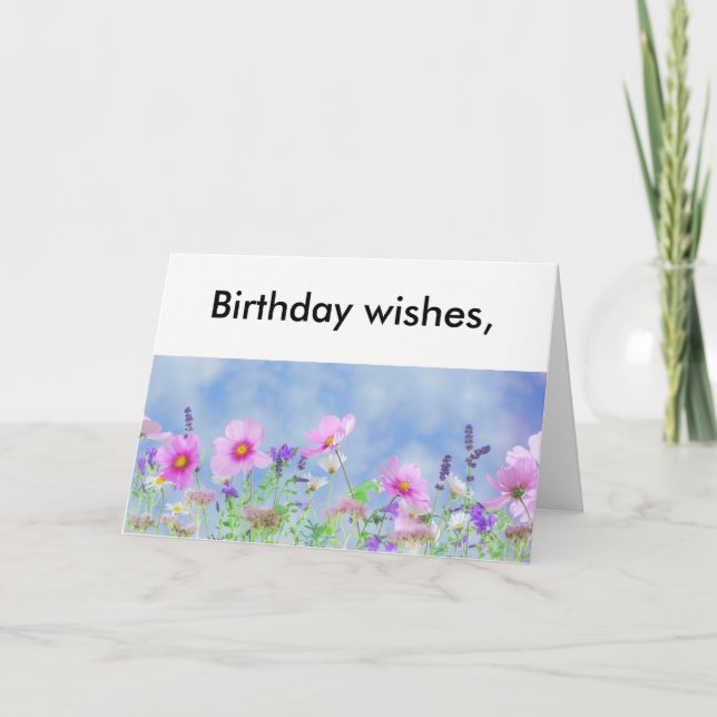Cartão De Festividades Birthday wishes flower card (Frente)