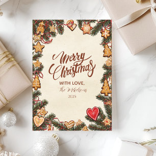 Cartão De Festividades Biscoito de Gengibre Natal