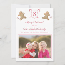 Cartão De Festividades Biscoito de Natal Rosa Fofo Listras de Peppermint 