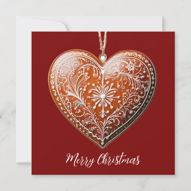 Cartão De Festividades Biscoito de Natal Russo Decorado Tradicional (Frente)