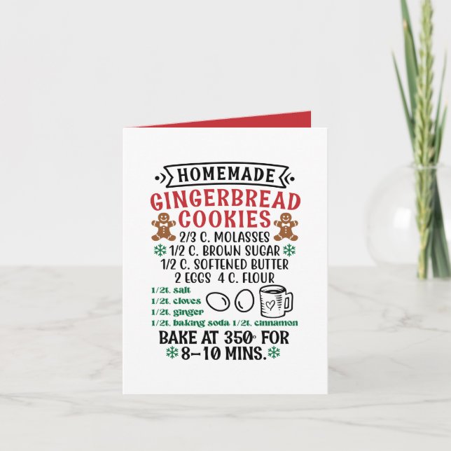 Cartão De Festividades Biscoitos caseiros de pão-de-gengibre personalizáv (Frente)