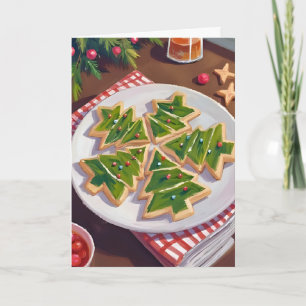 Cartão De Festividades Biscoitos de Árvore de Natal