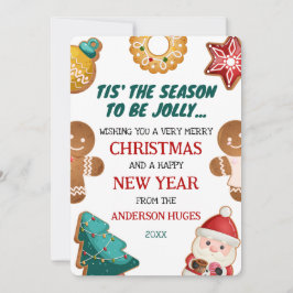 Cartão De Festividades Biscoitos de Gengibre Jolly Personalizados Natal