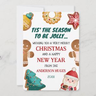 Cartão De Festividades Biscoitos de Gengibre Jolly Personalizados Natal