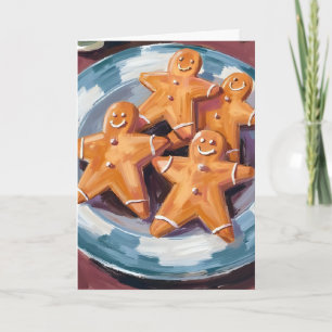 Cartão De Festividades Biscoitos de Homem de Biscoito Feliz Natal