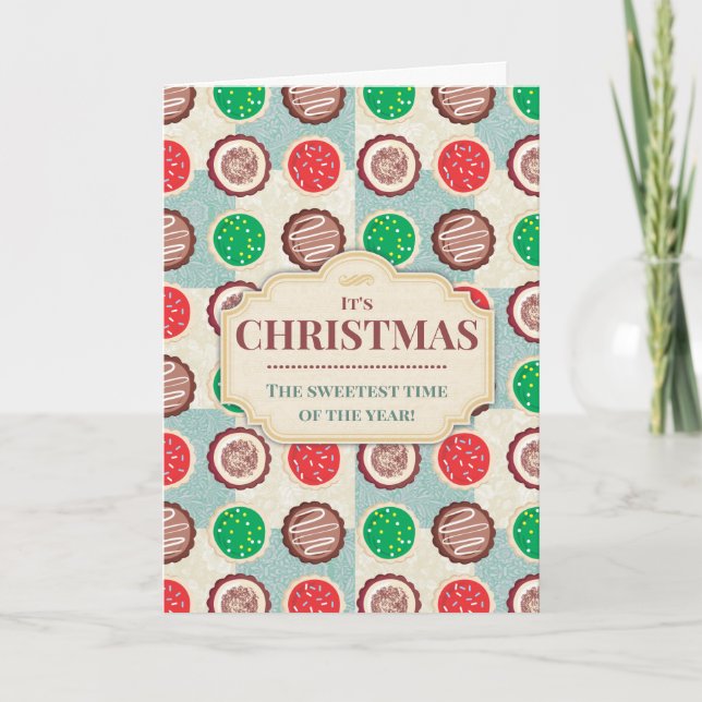 Cartão De Festividades Biscoitos de Natal "caseiros" (Frente)