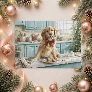 Cartão De Festividades Biscoitos de Natal de Cachorro Golden Retriever En