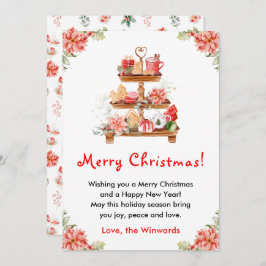 Cartão De Festividades Biscoitos de Natal e Cacau Vermelho Feliz Natal