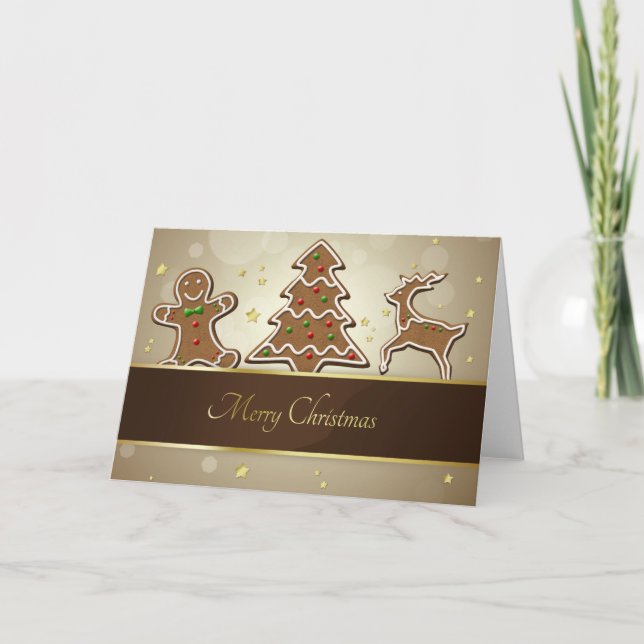 Cartão De Festividades Biscoitos de pão-de-gengala (Frente)