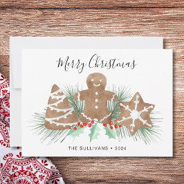 Cartão De Festividades Biscoitos de pão-de-gengibre Natal