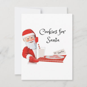 Cartão De Festividades Biscoitos para o Papai Noel em um