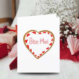 Cartão De Festividades Bite Me Biscoito de Açúcar do Dia dos Namorados
