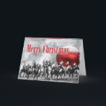 Cartão De Festividades Black and White Winter Christmas Card<br><div class="desc">Love Black and White Photos? Choose this Christmas card with the Snow covered pine needles and the red bulb...  and the red Merry Christmas demands attention! Customize the inside with your family name and your own verse or use ours!</div>