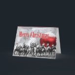 Cartão De Festividades Black and White Winter Christmas Card<br><div class="desc">Love Black and White Photos? Choose this Christmas card with the Snow covered pine needles and the red bulb...  and the red Merry Christmas demands attention! Customize the inside with your family name and your own verse or use ours!</div>