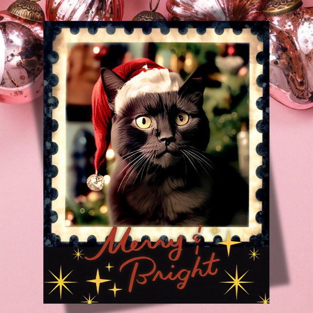 Cartão De Festividades Black cat christmas  (Criador carregado)