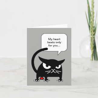 Cartão De Festividades Black Cat Sassy Valentines Day Card | Badd Gato
