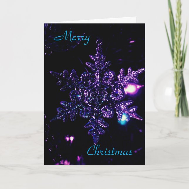 Cartão De Festividades Black Christmas card with purple star (Frente)