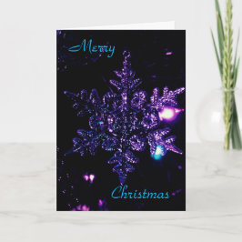 Cartão De Festividades Black Christmas card with purple star