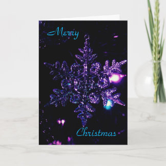 Cartão De Festividades Black Christmas card with purple star