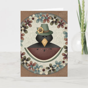 Cartão De Festividades Black Crow Thanksgiving Card