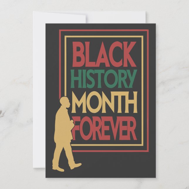 Cartão De Festividades Black History Month Forever Typography (Frente)
