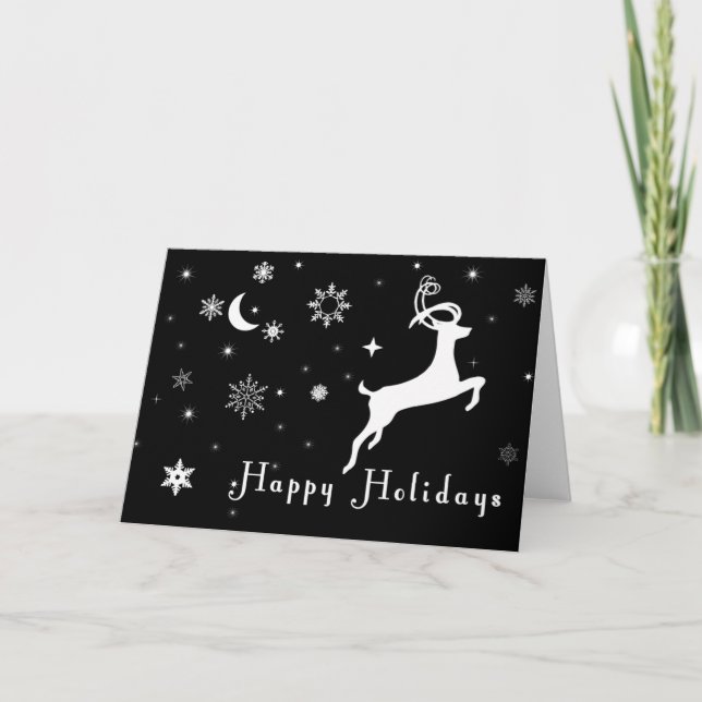 Cartão De Festividades Black Holiday Card, Black Christmas Card (Frente)