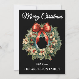Cartão De Festividades Black Holly Berry Wreath de Natal