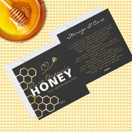 Cartão De Festividades Black Honey Bees Honeycomb Product Care Insert 