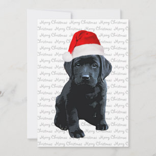 Cartão De Festividades Black Lab Feliz Natal Labrador Cachorro de Papais
