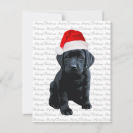 Cartão De Festividades Black Lab Feliz Natal Labrador Papais noeis Puppy