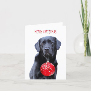 Cartão De Festividades Black Lab Felry Christmas - Labrador — Cachorro Bo