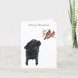 Cartão De Festividades Black Lab Merry Christmas Cachorro Cachorro Cachor