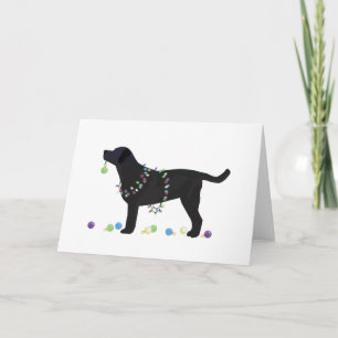 Cartão De Festividades Black Lab Merry Christmas Design
