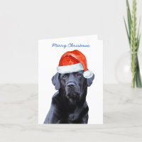 Black Lab Merry Christmas Labrador Cute Santa Dog