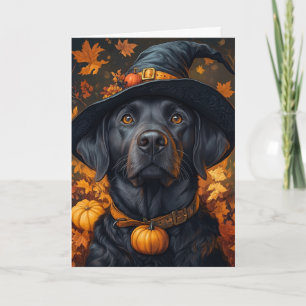 Cartão De Festividades Black Lab no Halloween