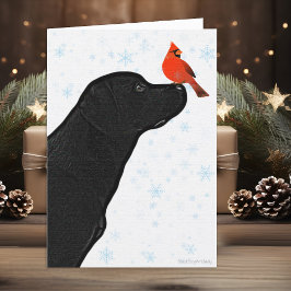 Cartão De Festividades Black Labrador Christmas Card