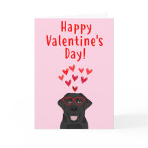 Black Labrador Retriever Valentine's Day Card