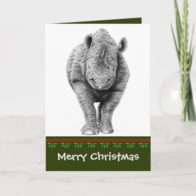 Cartão De Festividades Black Rhino Christmas Card (Frente)