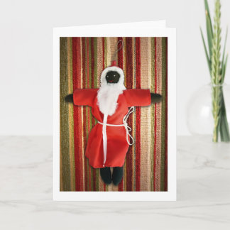 Cartão De Festividades black santa greeting card